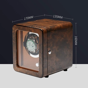 GaRcan Spinner Winding Box Watch Winders - Brown Wooden Watch Shaker Mechanical Watch Automatic Winding Device with Access Control Home Watch Winder High Gloss Paint Watch Stora