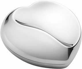 Georg Jensen Heart Shaped Box in Silver - Mirror Polished Stainless Steel Jewellery Organiser - Elegant Charming Gift Ring Storage - Large