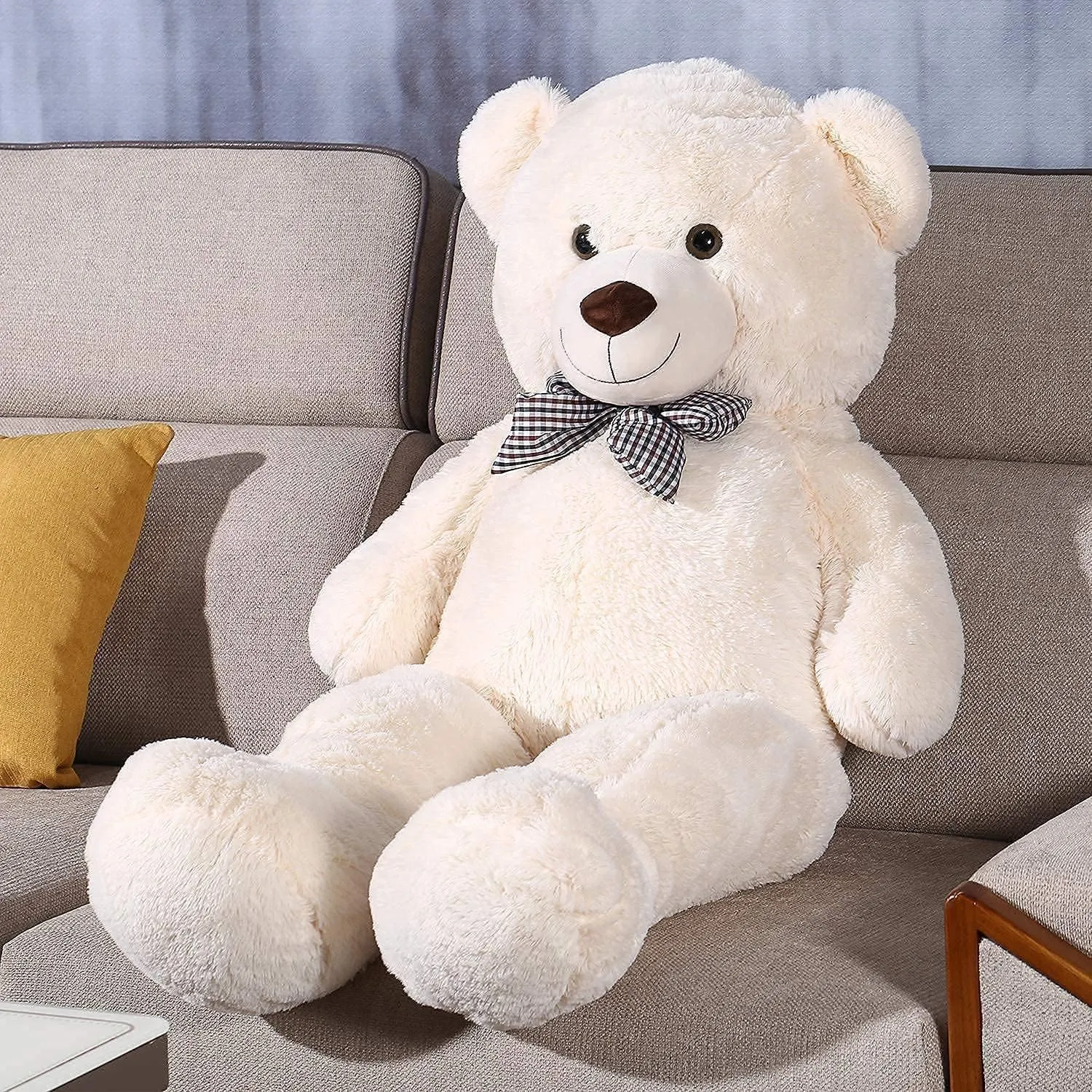 Giant Teddy Bear 47 Inches Stuffed Animal Plush Bear for Girls Boys Cuddly Teddy Bear Gift for Christmas Birthday Beige