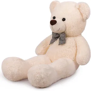 Giant Teddy Bear 47 Inches Stuffed Animal Plush Bear for Girls Boys Cuddly Teddy Bear Gift for Christmas Birthday Beige