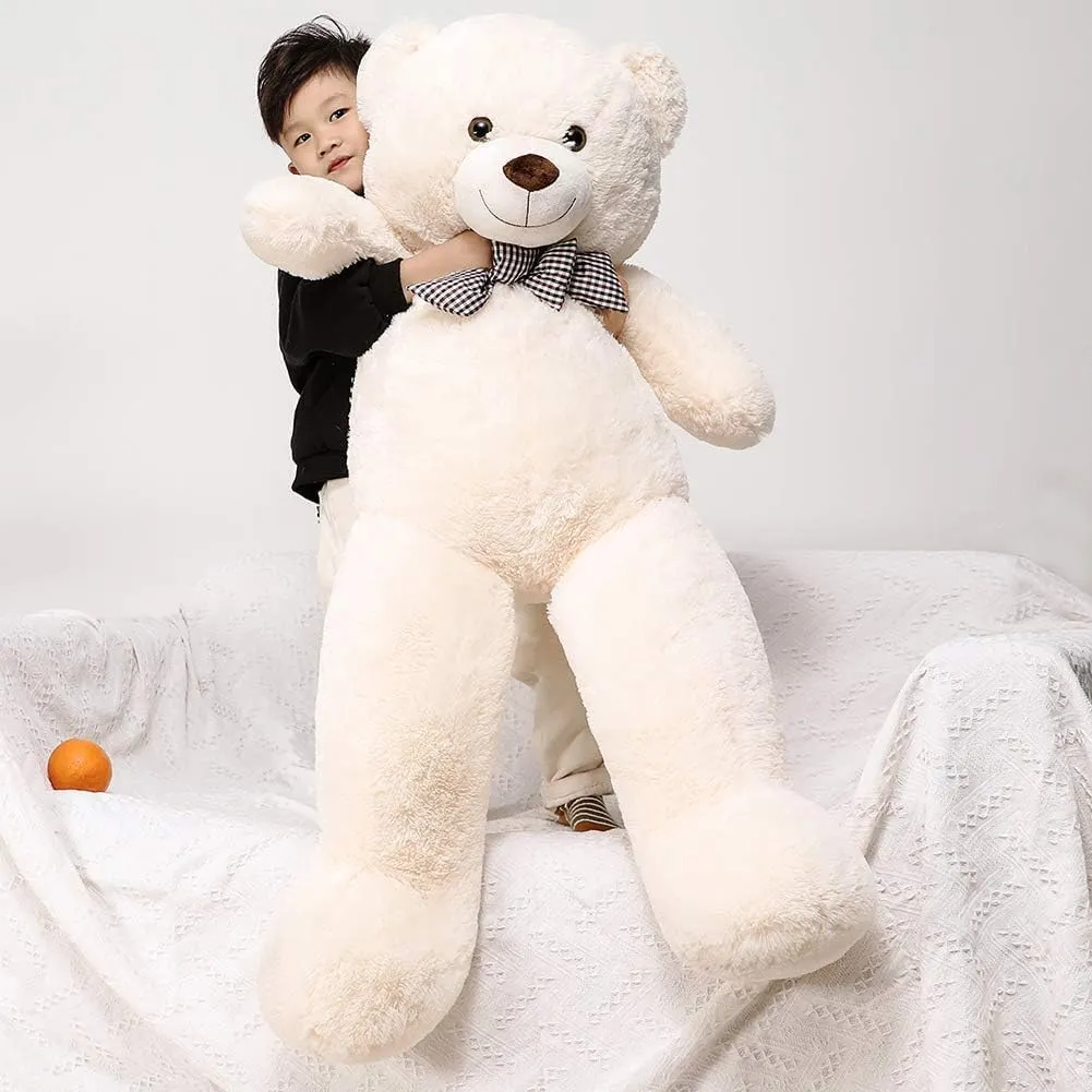 Giant Teddy Bear 47 Inches Stuffed Animal Plush Bear for Girls Boys Cuddly Teddy Bear Gift for Christmas Birthday Beige