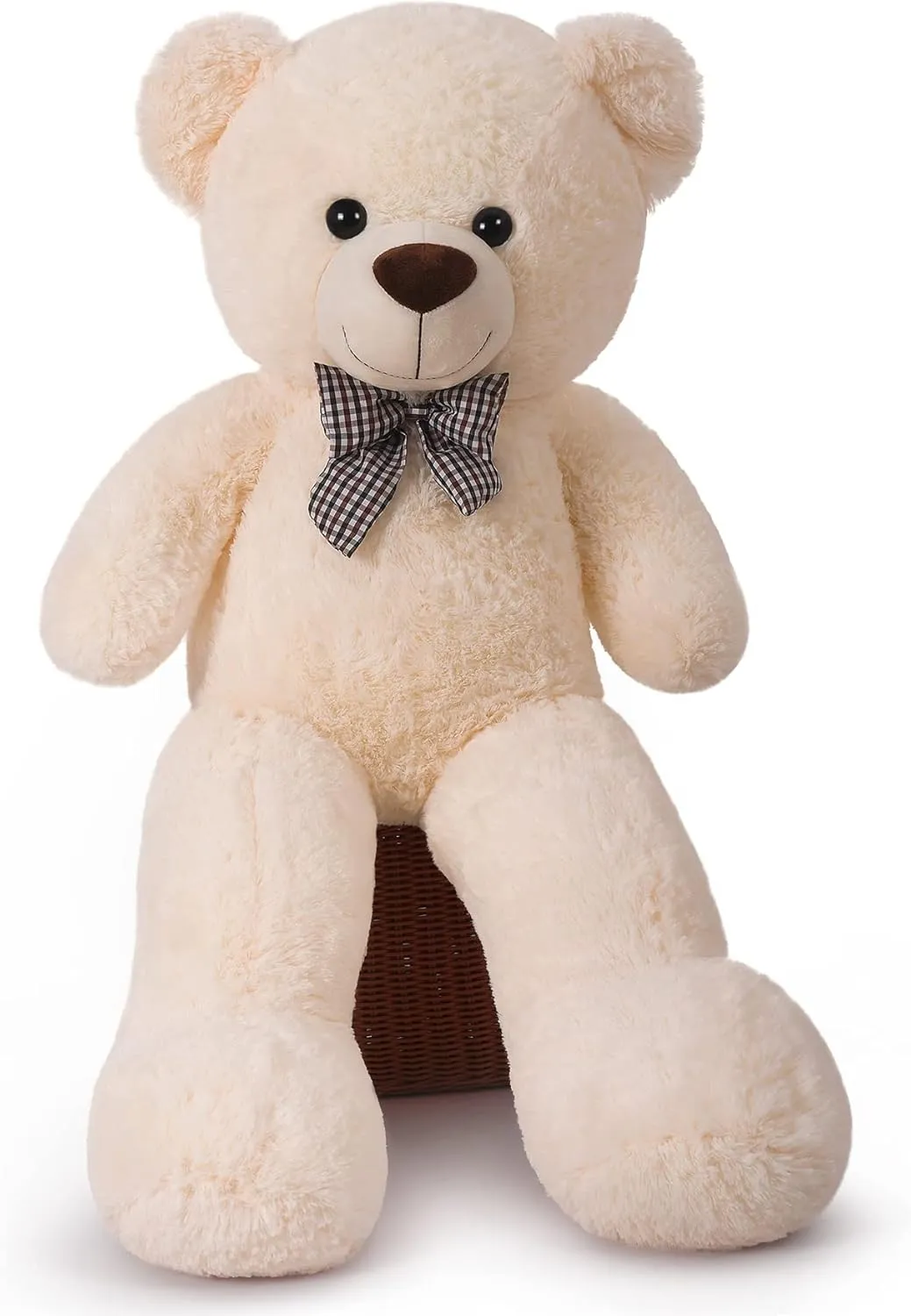 Giant Teddy Bear 47 Inches Stuffed Animal Plush Bear for Girls Boys Cuddly Teddy Bear Gift for Christmas Birthday Beige