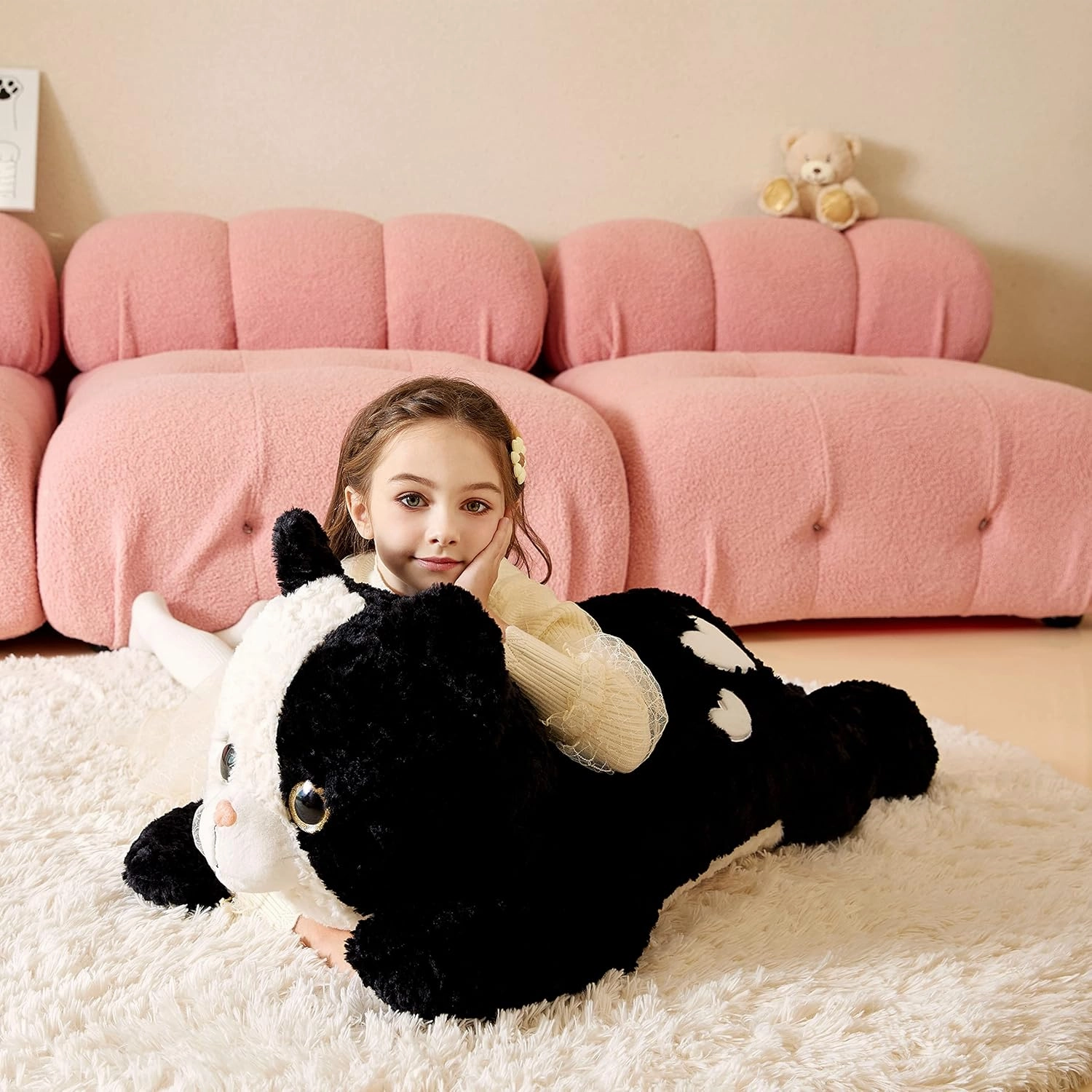 Giant Cat Stuffed Animal Plush Soft Toy,30" Large Toys Jumbo Cute Big Size Huge Plushy Fluffy Oversized Fat Plushie,Birthday Gifts for Kid