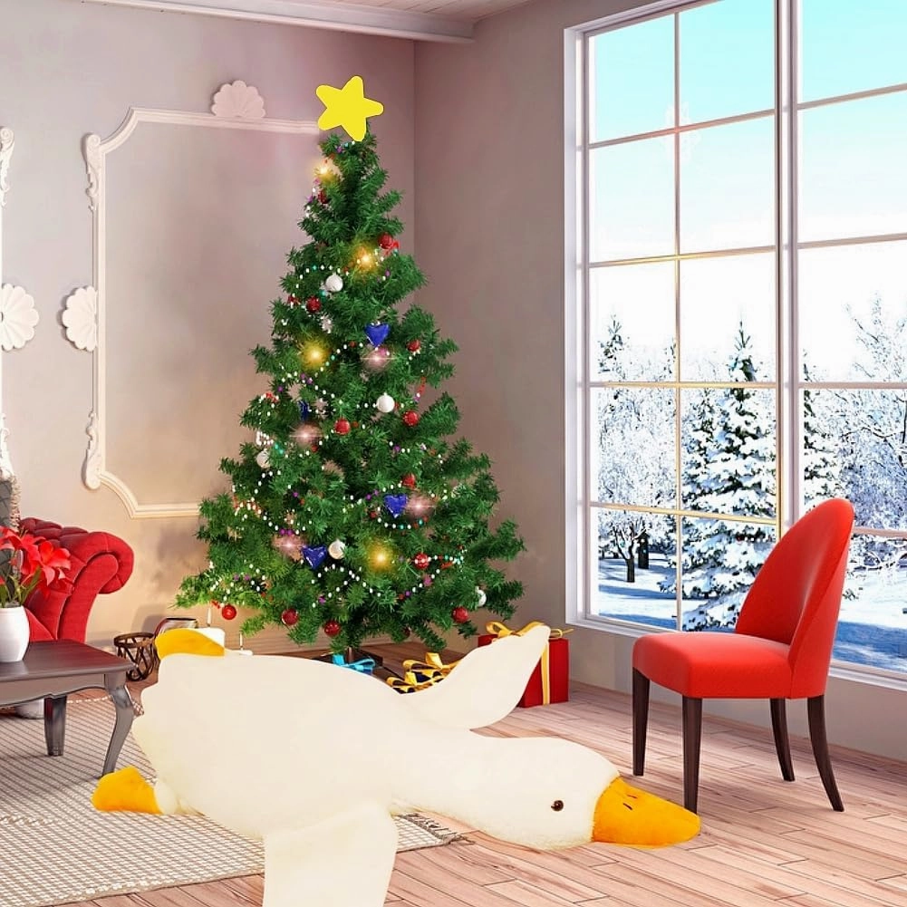 Giant White Goose Plush 63 in, Very Huge Fat Goose Stuffed Animal Pillow, Soft Furry Swan Hugging Pillow Gifts for Everyone (63 in)