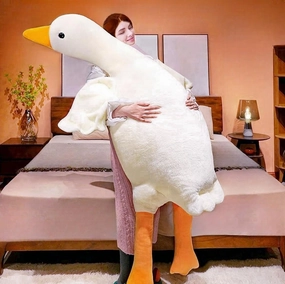 Giant White Goose Plush 63 in, Very Huge Fat Goose Stuffed Animal Pillow, Soft Furry Swan Hugging Pillow Gifts for Everyone (63 in)