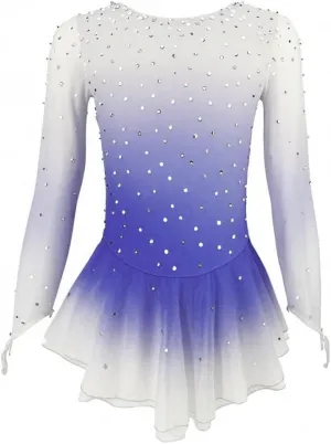 Girls' Pink Figure Skating Dress Show Uniform for Performance and Competition