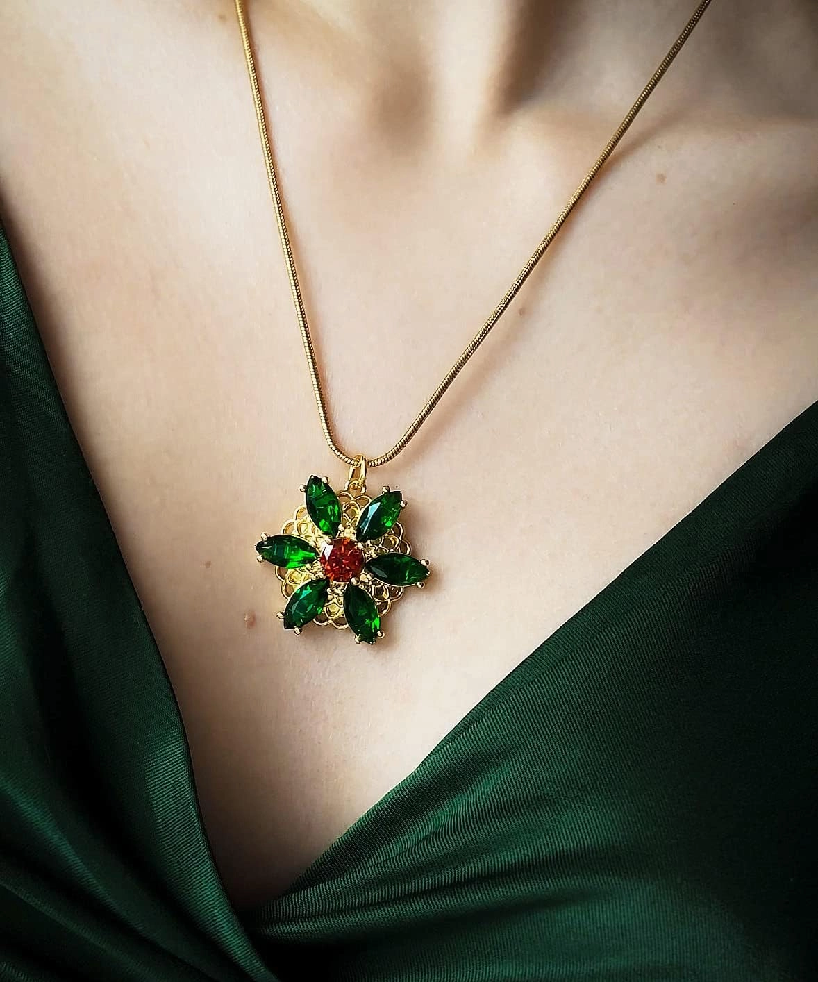 Gold Anastasia Necklace for Women Lost Princess Inspired Together In Paris Charm with 50CM Cable/Snake Chain