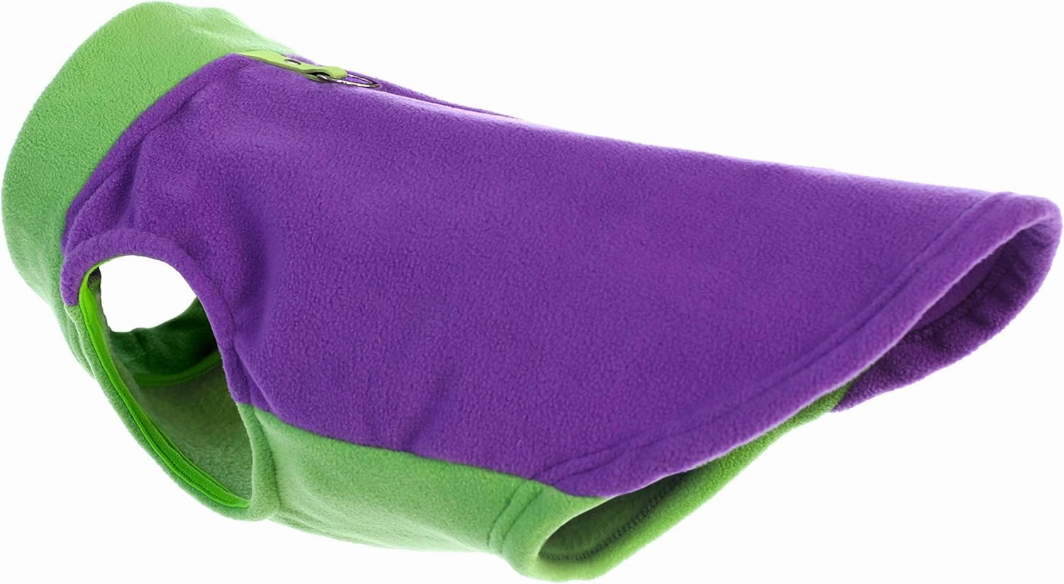 Gooby Half Stretch Fleece Vest Sweater - Purple, Large - Warm Pullover Jacket With D-Ring Leash - Winter Small Dog Coat - Cold Weather Clothes for Small Dogs Boy or Girl