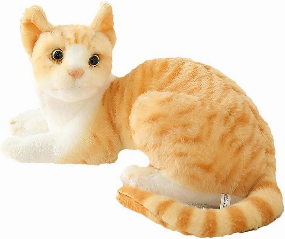 GUDVES Orange Tabby Cat Stuffed Animal Baby Stuffed Animal Cat Plush Toy Shorthair Cat 12 Inch (Orange B)