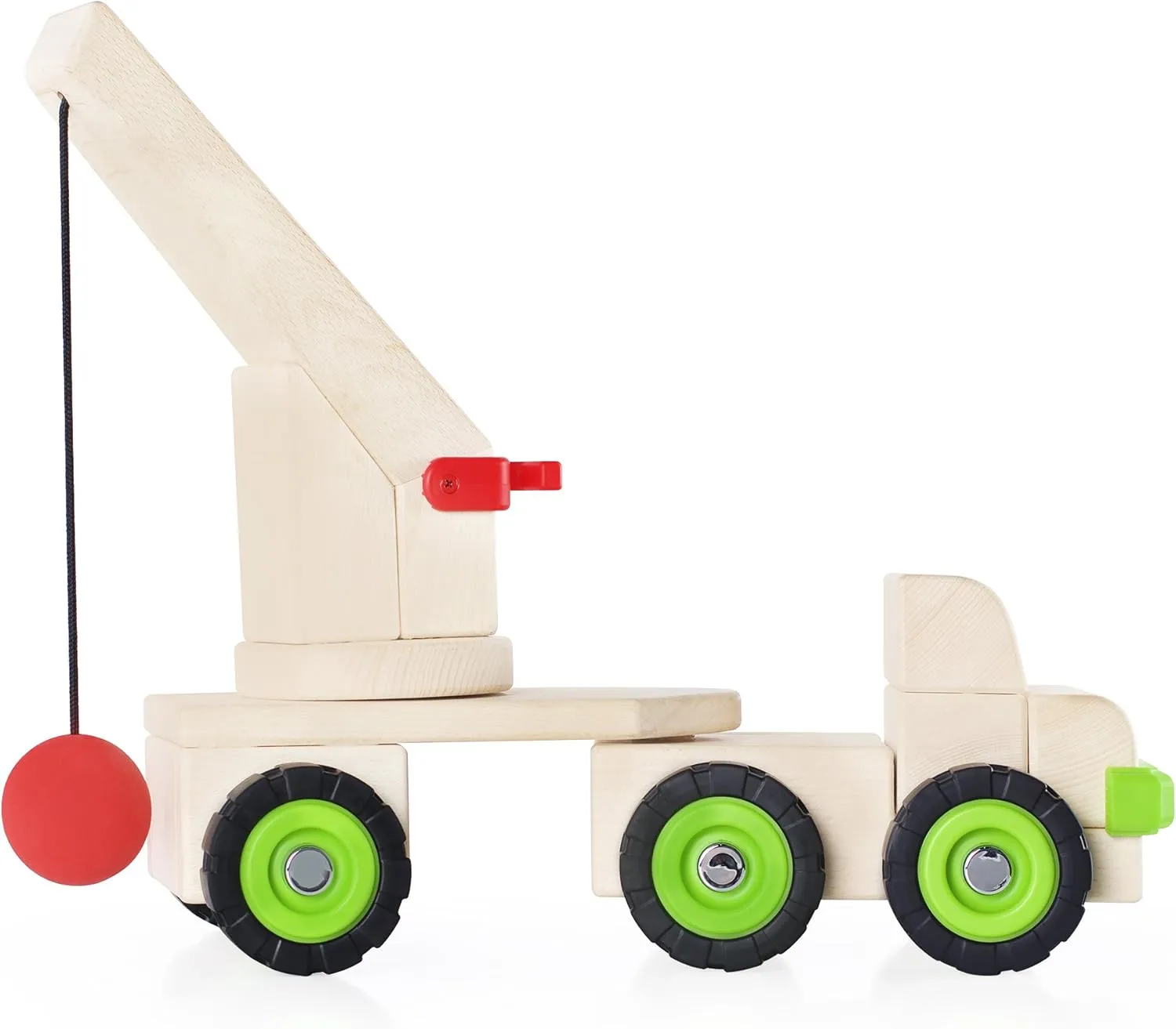 Guidecraft Block Science - Big Pretend Play Wrecking Ball Truck, Natural Wooden Toy for Toddlers, Teaches Pendulums, Kids Educational and Learning Toys