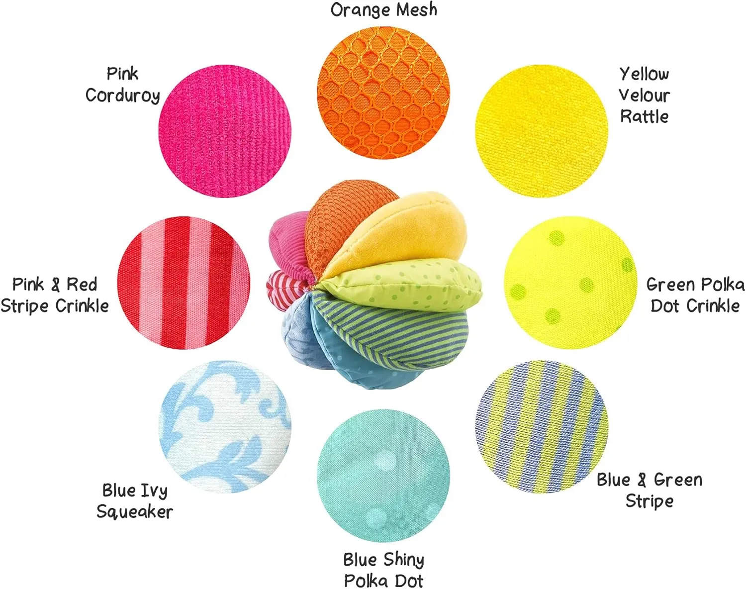 HABA Baby Balls - Machine Washable Baby Sensory Toys - Ideal Baby Toy for Teething, Tummy Time Toys for Ages 6 Months & up