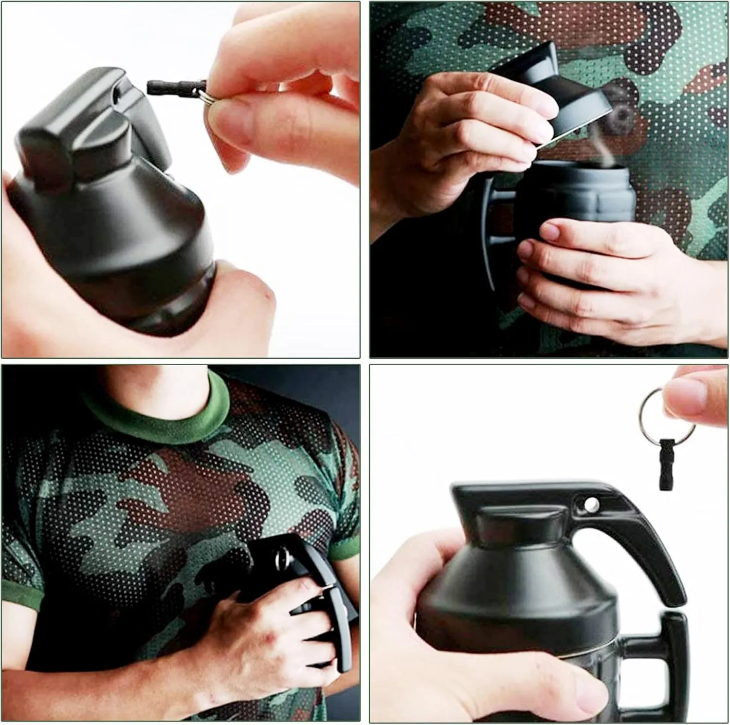 Hand Grenade Ceramic Coffee Mug,Funny Home Bar Gift for Beer Lovers, Military Enthusiasts, Men and Women, 280ML (Style C)