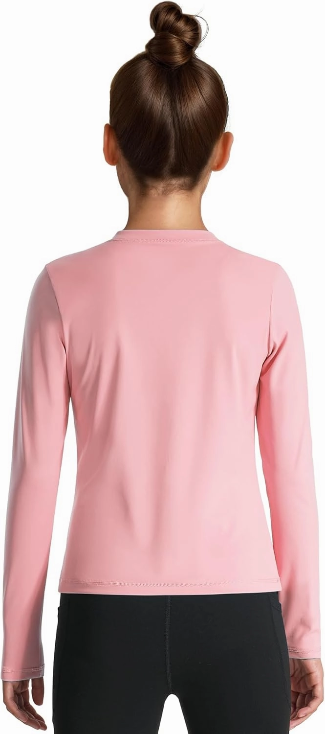 HASMES Girls Long Sleeve Athletic Shirts Active Quick Dry Lightweight Clothes Kids Teens Sports Tees Yoga Basic Tops