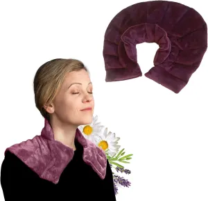 Herbal Concepts Neck and Shoulder Hot and Cold wrap Aromatherapy with 12 Herbs Wheat and Flax Seed for Weight Stress and Pain Relief, Mauve