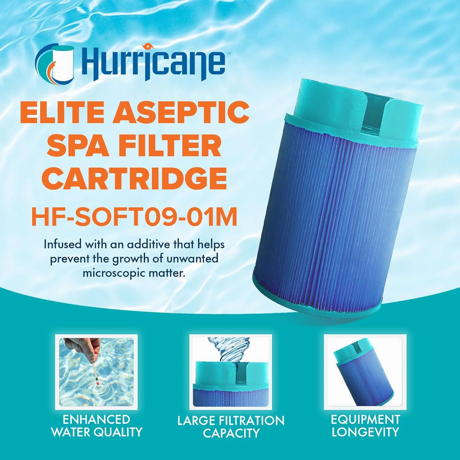 HFSOFT09-01M Elite Aseptic Spa Filter Cartridge - Replacement for Soft Tub #5020 Snap in Unifilter Cartridge for 2009 & Newer Soft Tub