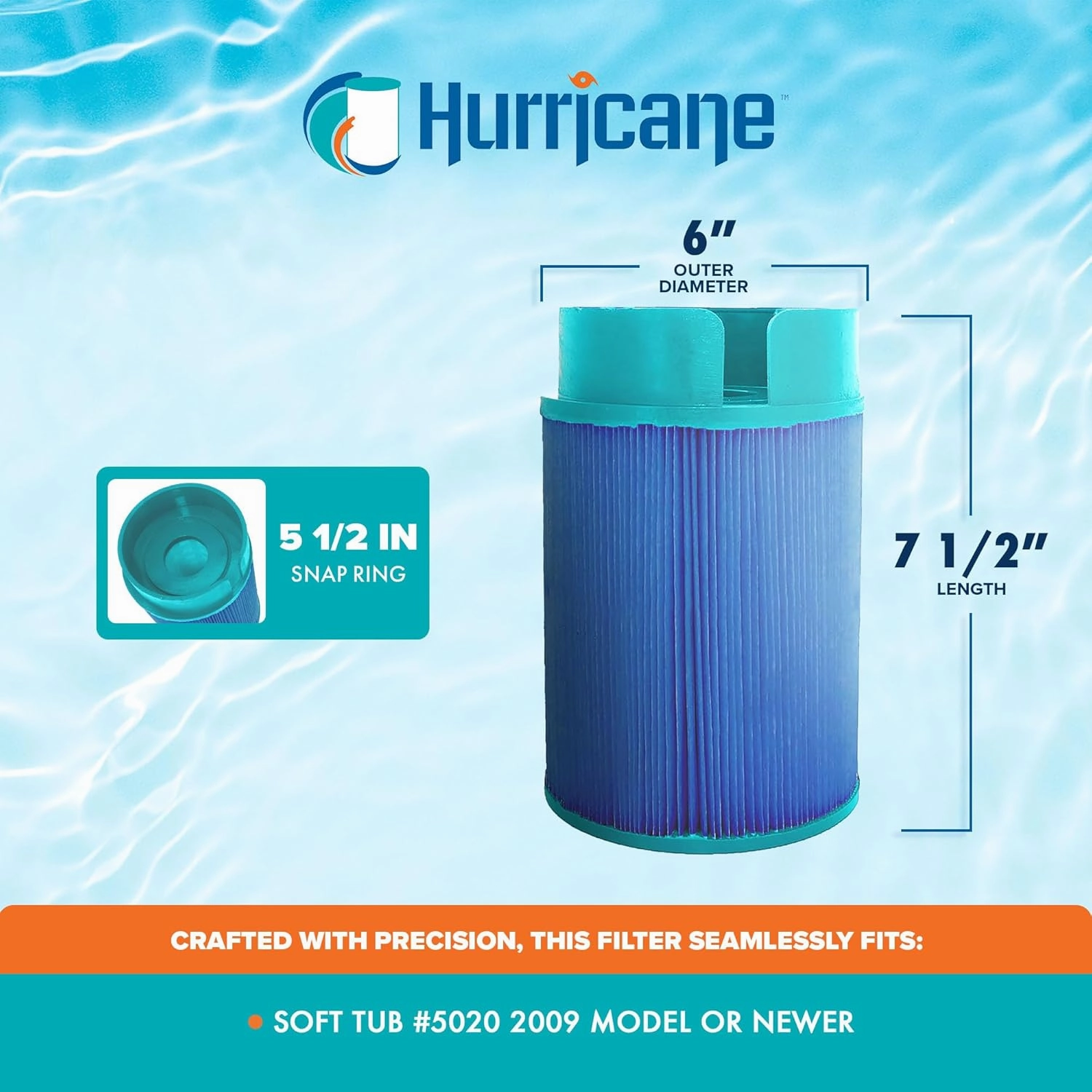 HFSOFT09-01M Elite Aseptic Spa Filter Cartridge - Replacement for Soft Tub #5020 Snap in Unifilter Cartridge for 2009 & Newer Soft Tub