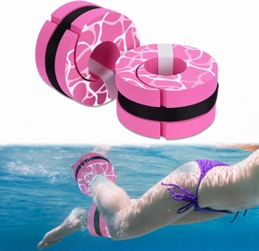 Hikeen Swim Aquatic Cuffs,High-Density EVA Water Aerobics Float Ring Fitness Pool Exercise Weights Set, Water Ankles Arms Belts with Adjustable Float for Swim Fitness Training