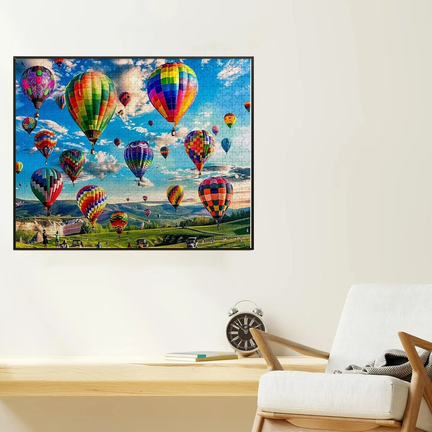 Hot Air Balloon Puzzles for Adults 500 Pieces,Grassland Wooden Puzzles-Large Family Fun Puzzles-Challenging and Fun Activity-Christmas Decorations Or Gifts for Women