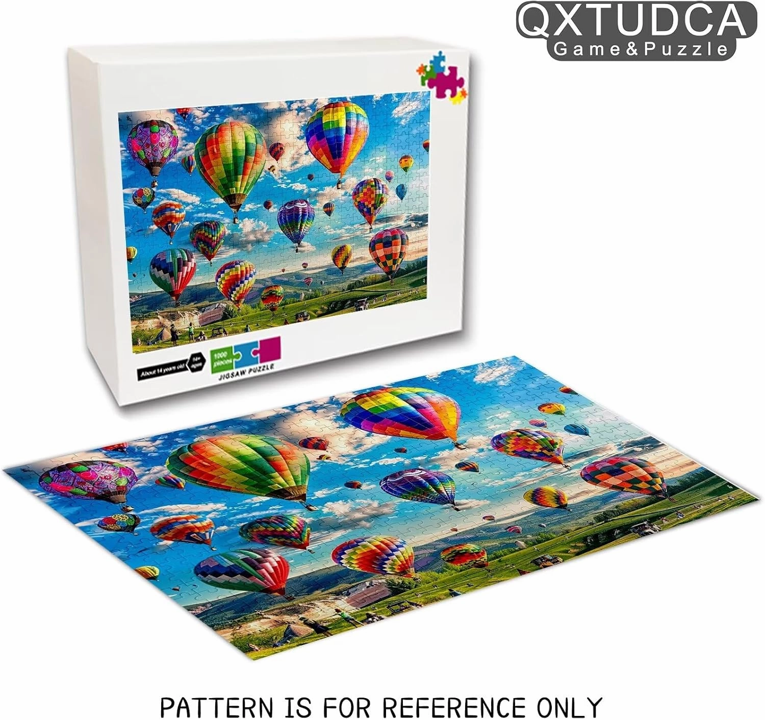 Hot Air Balloon Puzzles for Adults 500 Pieces,Grassland Wooden Puzzles-Large Family Fun Puzzles-Challenging and Fun Activity-Christmas Decorations Or Gifts for Women