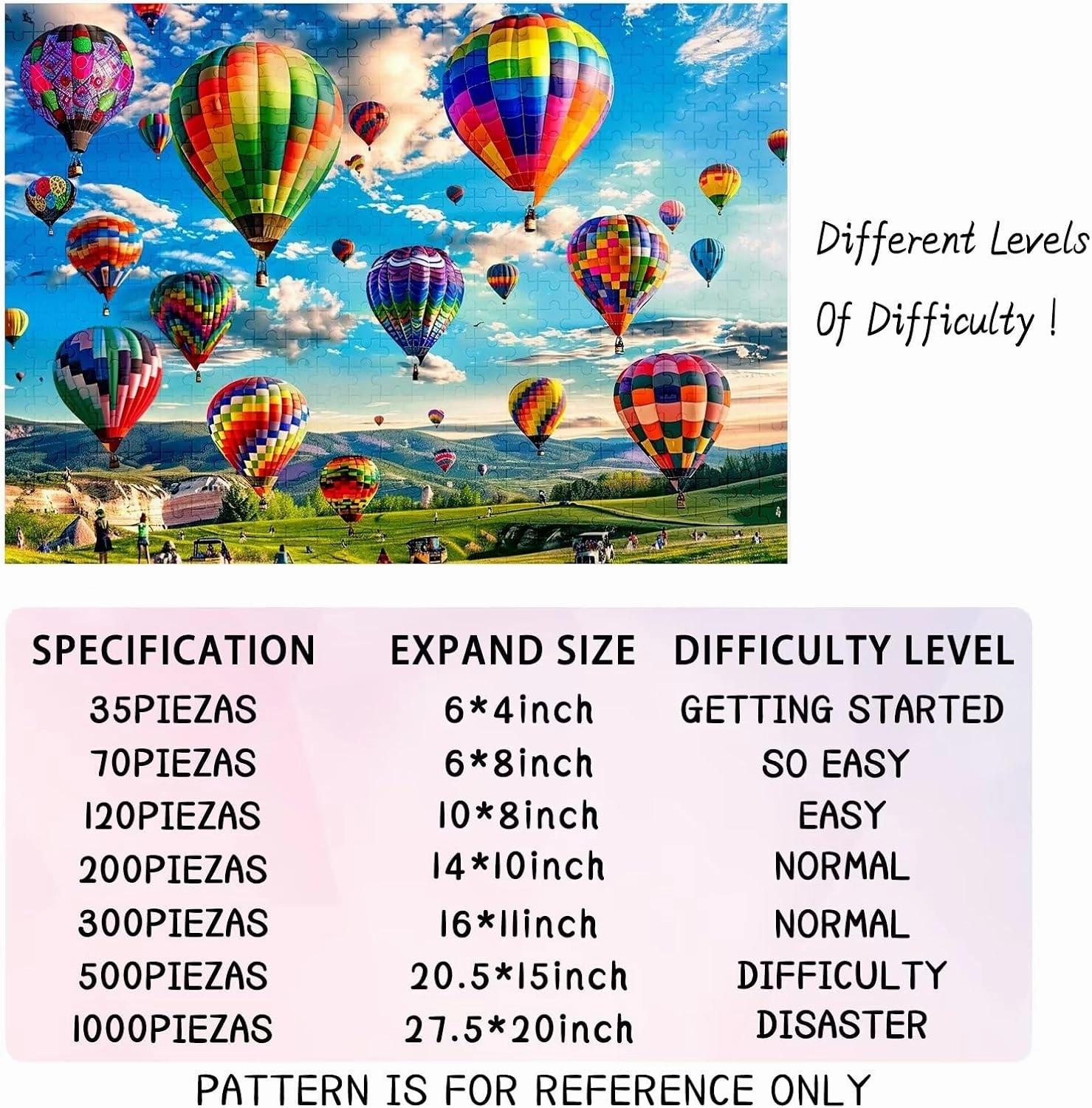 Hot Air Balloon Puzzles for Adults 500 Pieces,Grassland Wooden Puzzles-Large Family Fun Puzzles-Challenging and Fun Activity-Christmas Decorations Or Gifts for Women