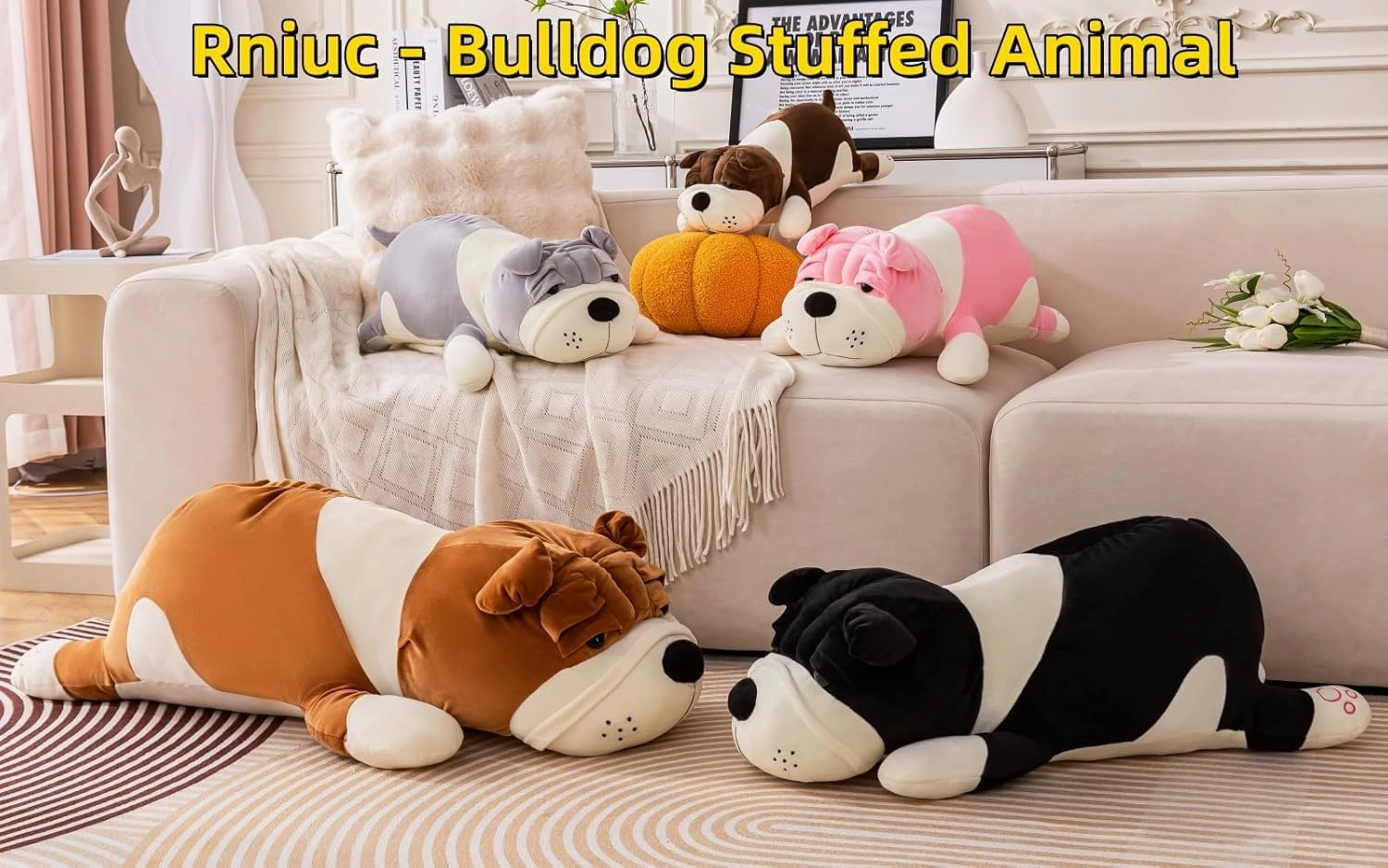 Hugging Plush Bulldog Weighted Stuffed Animal Stuffed Bulldog Plush Toy Boys Girls Children's Day Gifts Gray 31.4in/80cm