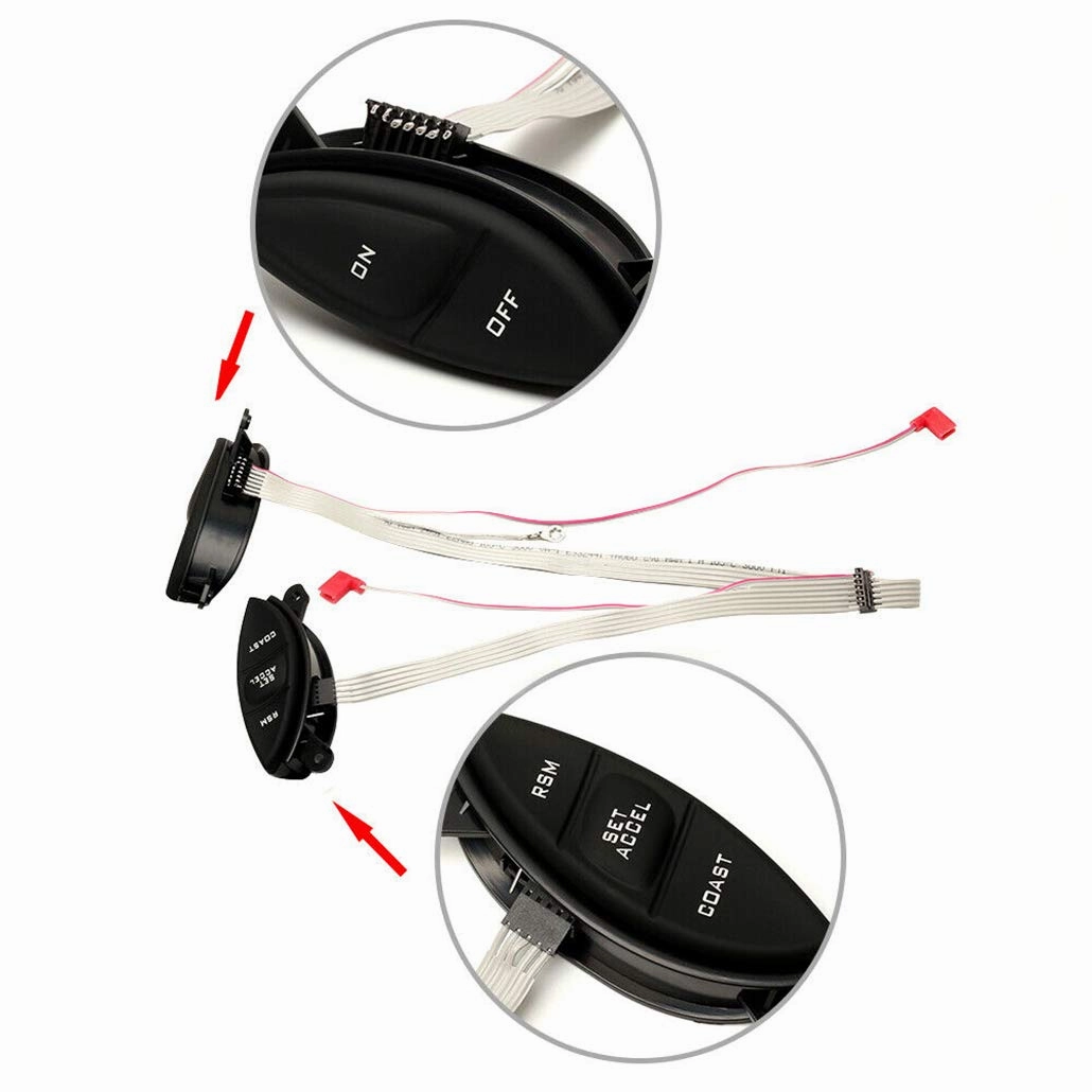 HUSUKU Steering Wheel Mounted Cruise Control Switch Buttons Kit Replacement Fit for 1998-2003 Ford Ranger 2001-2005 Ford Explorer Sport Trac F150 Mercury Mountaineer B3000 F87Z9C888BB (Black)