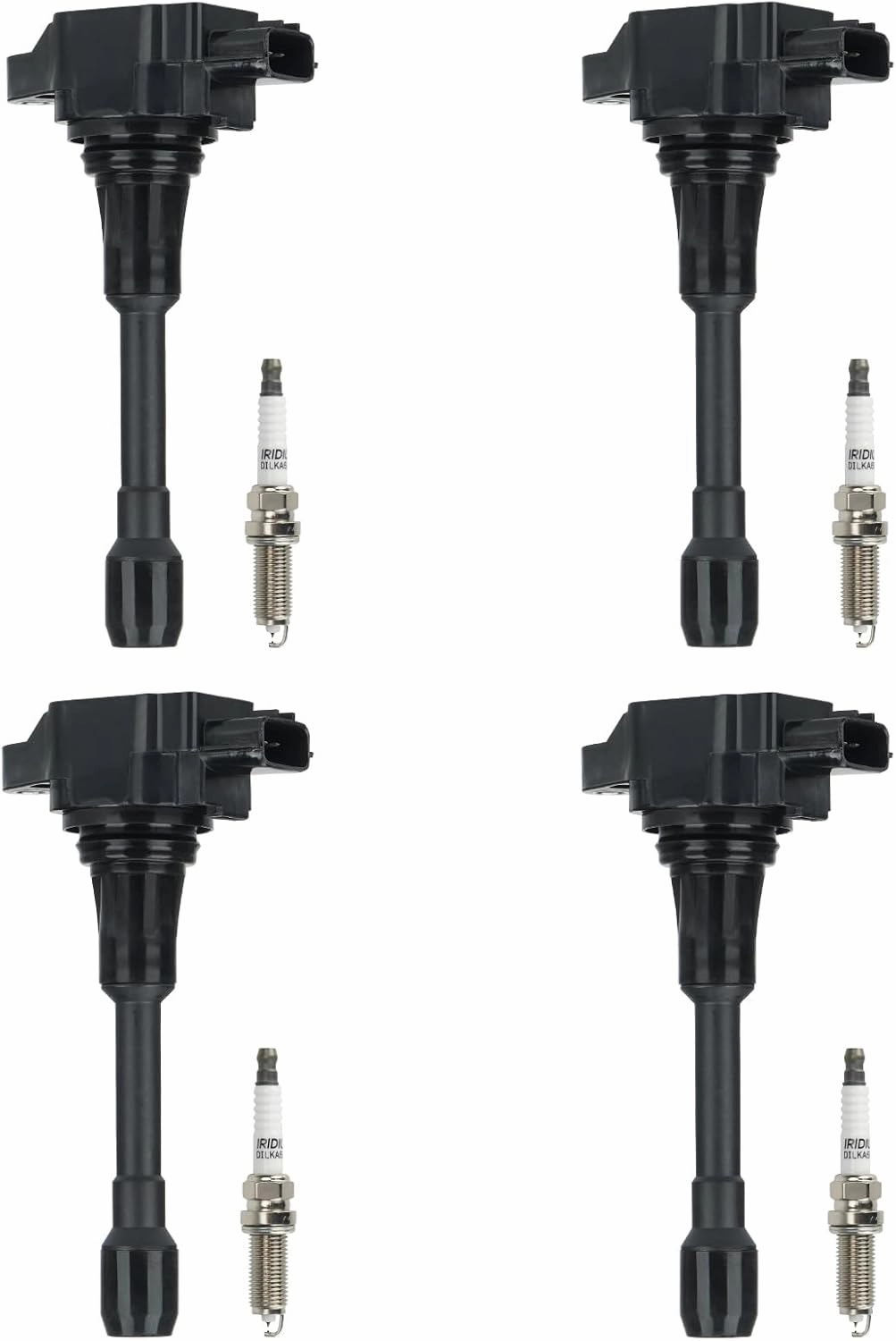Ignition Coil Pack   Iridium Spark Plugs for 2007-2016 Nissan Altima 2.5L L4, 2009-2014 Cube, 2013-2014 NV200, 2008-2016 Rogue, Sentra, Versa, UF549, 4 Sets