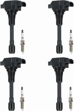 Ignition Coil Pack   Iridium Spark Plugs for 2007-2016 Nissan Altima 2.5L L4, 2009-2014 Cube, 2013-2014 NV200, 2008-2016 Rogue, Sentra, Versa, UF549, 4 Sets