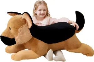 IKASA Giant German Shepherd Dog Stuffed Animal Plush Toy,Big Large Jumbo Soft Toys,30" Cute Huge Size Fluffy Plushy Fat Plushie,Gifts for Kids