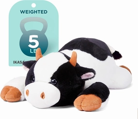 IKASA 5 lbs Weighted Stuffed Animal Cow Plush Toy,26 inches Giant Large Big Jumbo Soft Toys, Cute Huge Size Fluffy Heavy Fat Oversized Plushie,Gifts for Adults Kids Boys Girls