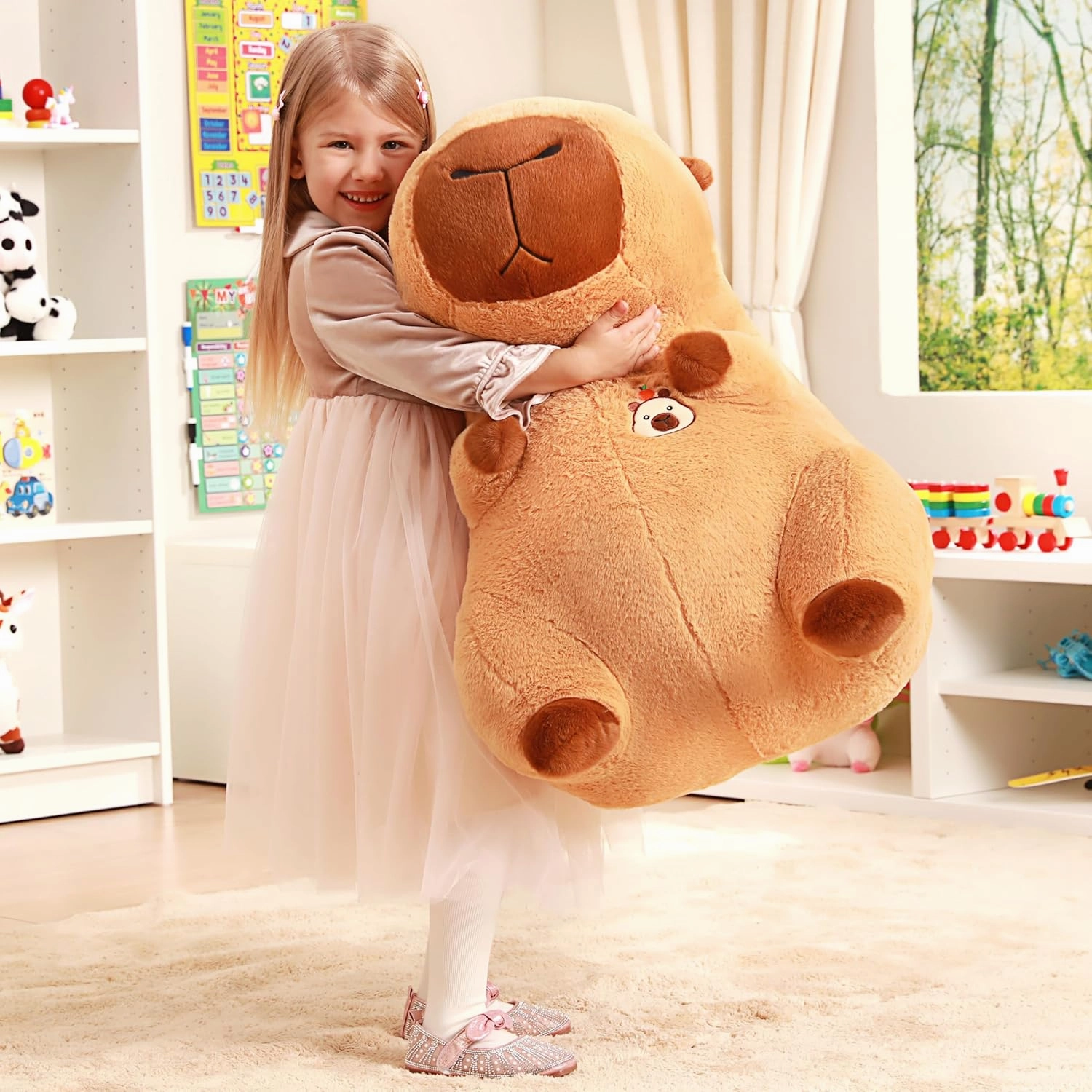 IKASA Giant Capybara Stuffed Animal Plush Toy,Big Large Jumbo Soft Toys,24" Cute Huge Size Fluffy Plushy Fat Plushie,Gifts for Kids