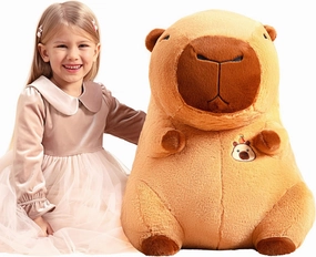 IKASA Giant Capybara Stuffed Animal Plush Toy,Big Large Jumbo Soft Toys,24" Cute Huge Size Fluffy Plushy Fat Plushie,Gifts for Kids