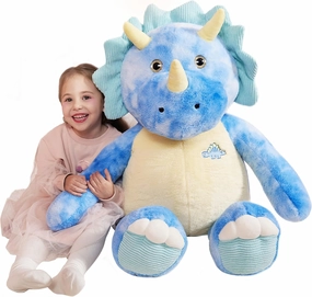 IKASA Giant Triceratops Stuffed Animal Plush Toy,30" Large Dinosaur Big Jumbo Soft Toys, Huge Size Cute Fluffy Plushy Fat Plushie,Gifts for Kids
