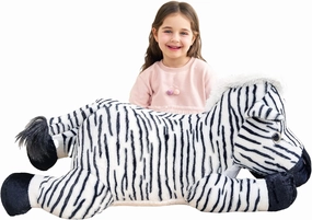 IKASA Large Zebra Stuffed Animal Plush Toy,30" Giant Zebra Cute Jumbo Soft Toys,Huge Big Size Plushy Fluffy Fat Oversized Plushie,Gifts for Kids