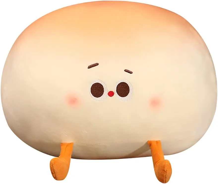 ikasus Cute Steamed Bun Plush Toys Soft Bun Plush Cushion Simulation Snack Plush Pillow Comfortable Hugging Pillow Kawaii Sleeping Plush Cushion for Home Sofa Car Decoration for Children Adults 40CM