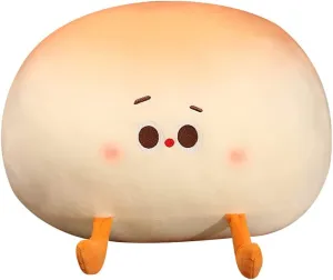 ikasus Cute Steamed Bun Plush Toys Soft Bun Plush Cushion Simulation Snack Plush Pillow Comfortable Hugging Pillow Kawaii Sleeping Plush Cushion for Home Sofa Car Decoration for Children Adults 40CM
