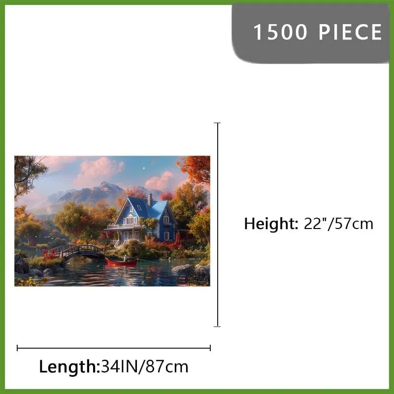 Imahoocool- 1500-Piece Fishing Retreat Wooden Puzzle Game –Travel-Friendly Puzzle, Portable Family Fun Game for Road Trips & Relaxation, Party Game for Friends & Couples