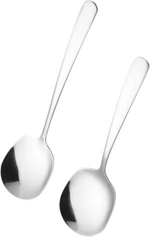 IMIKEYA 2pcs Stainless Steel Soup Spoon Basting Serving Spoon Large Silverware for Kitchen Reusable