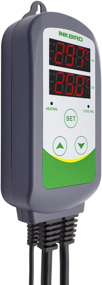 Inkbird ITC308 Freezer Thermostat Heating Cooling Plug Temperature Controller Outlet 110V 1200W Digital Temp Control for Greenhouse Heater Cooler Reptile Brewing Fermentation Kegerator Probe