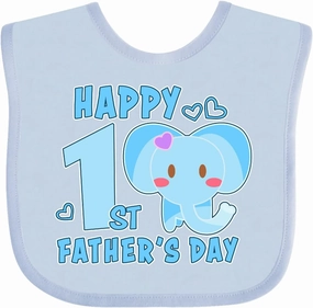 inktastic Happy 1st Fathers Day with Elephant Baby Bib