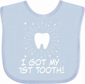 inktastic I Got My First Tooth Announcement Baby Bib