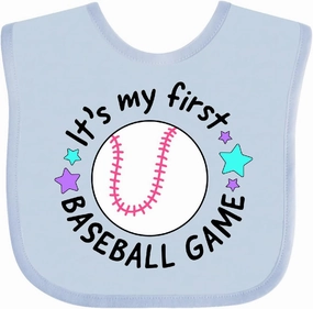 inktastic It's My First Baseball Game Baby Bib