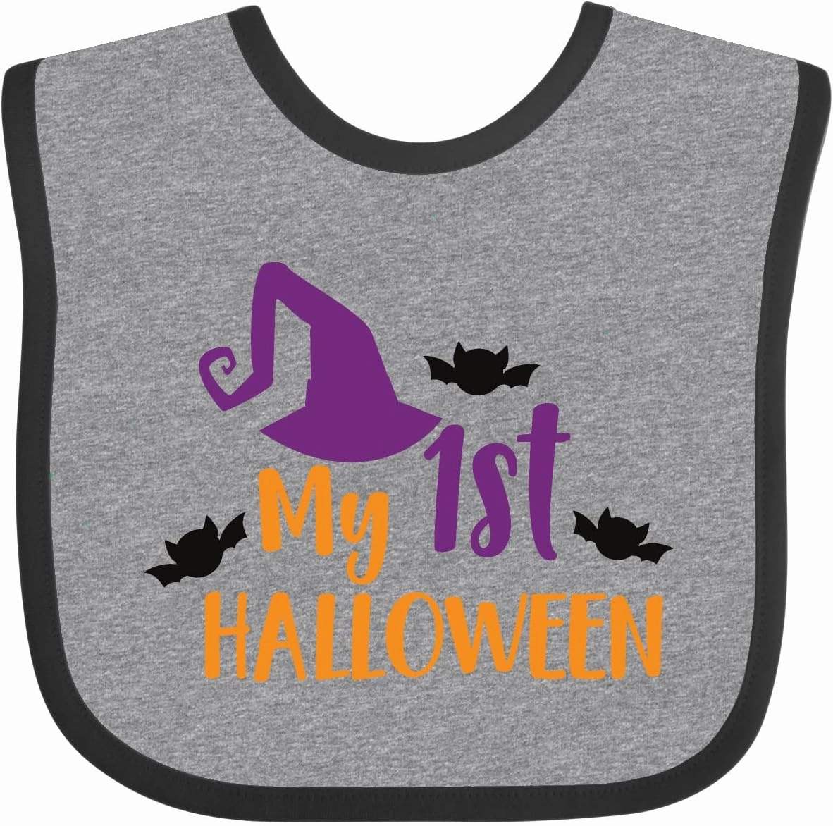 inktastic My First Halloween, Witch Hat, Pointy Hat, Bats Baby Bib