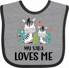 inktastic Zebra My Saba Loves Me Baby Bib