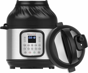 Instant Pot Duo Crisp 9-in-1 Electric Pressure Cooker and Air Fryer Combo with Stainless Steel Pot, Pressure Cook, Slow Cook, Air Fry, Roast, Steam, Sauté, Bake, Broil and Keep Warm