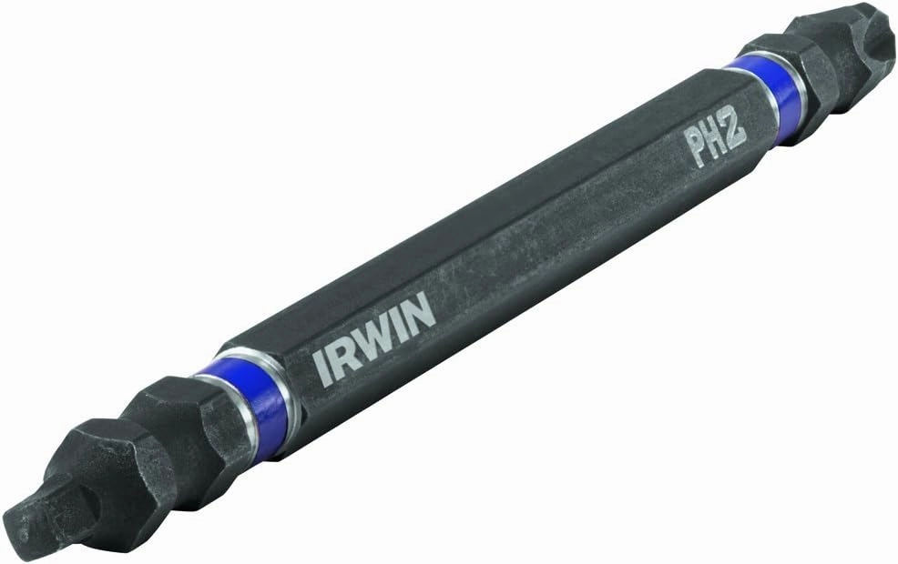 IRWIN Tools IWAF34DEPH2SQ2 Impact Performance Series Double-Ended Screwdriver Number-2 Phillips Power Bit, 4-Inch