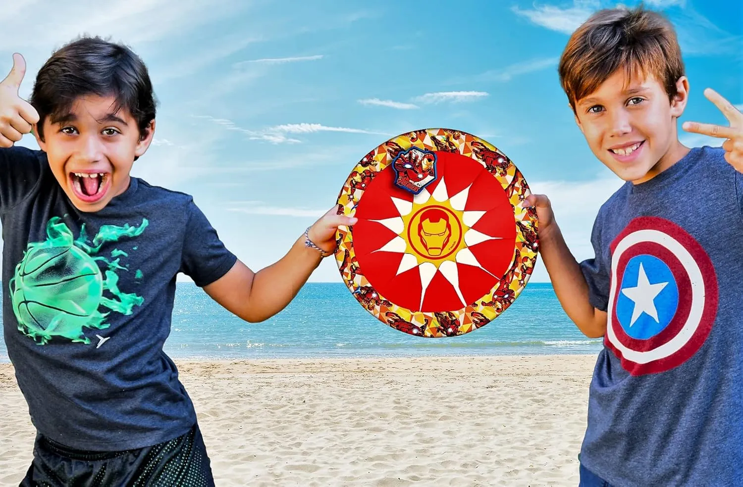 JA-RU Marvel Soft & Safe Frisbee Throwing Disc 12" (3 Assorted) Spiderman Hulk & Iron Man Flying Discs for Kids Boy Toys. Fidget Beach Pool Outdoor Outside Toys Family Game ABC-6827-3s