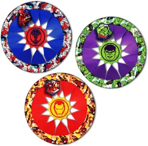 JA-RU Marvel Soft & Safe Frisbee Throwing Disc 12" (3 Assorted) Spiderman Hulk & Iron Man Flying Discs for Kids Boy Toys. Fidget Beach Pool Outdoor Outside Toys Family Game ABC-6827-3s