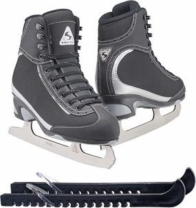 Jackson Ultima Softec Vista ST3200 ST3201 Figure Ice Skates for Women and Girls/Black, Navy, White Bundle with Guardog Skate Guards Jackson Skate Bag JL350