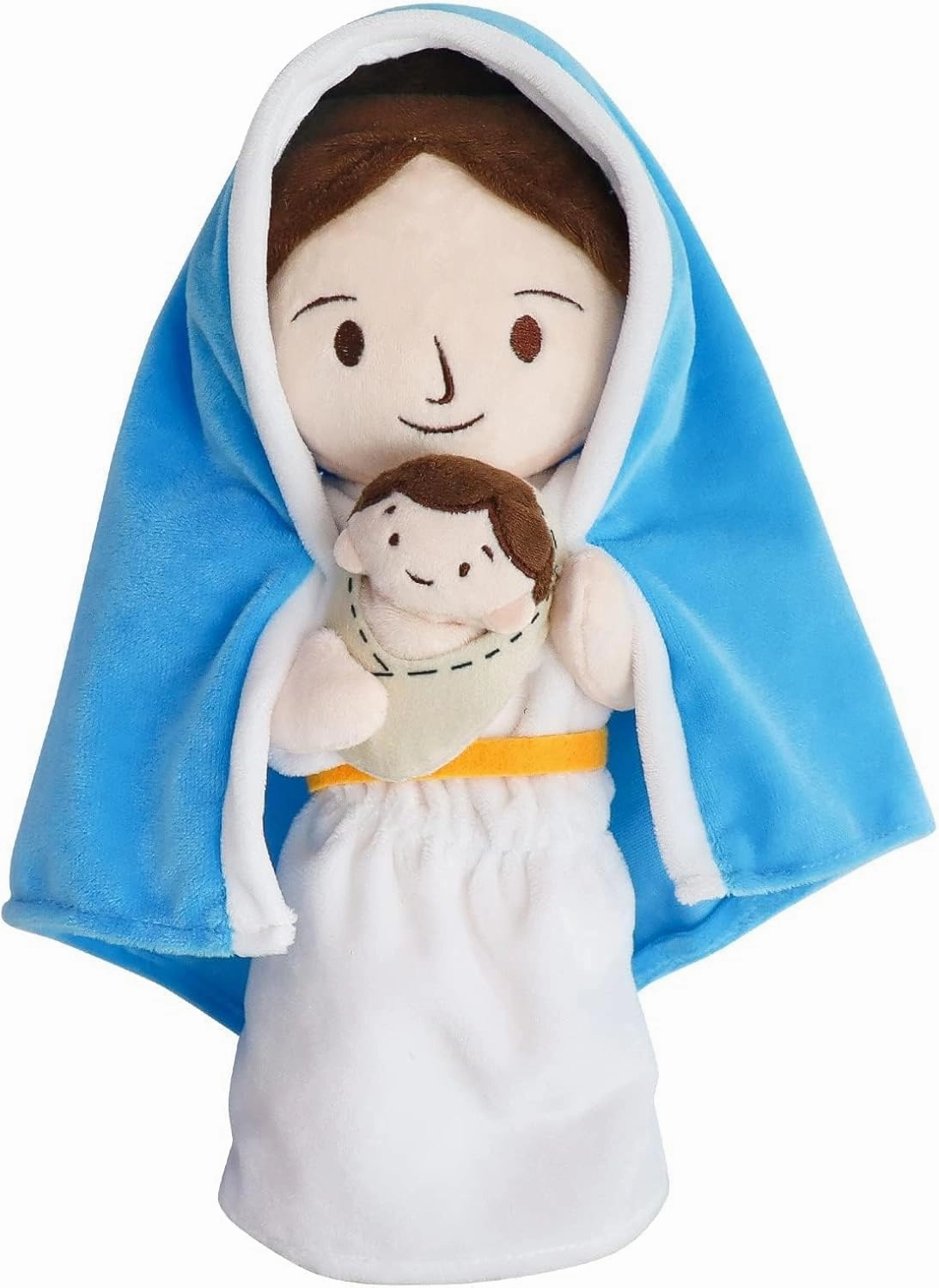 Jesus Plush Doll Guardian Angel Stuffed Animal with Wings Baptism plushie Toy Gifts for Kids for Christening Religious Easter